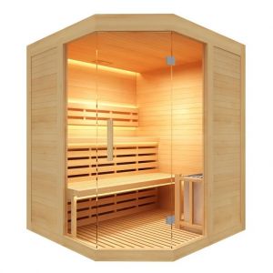 Sauna traditionnel Sense Angulaire 3 places LED 4,5 kW France Sauna