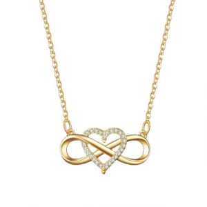 Collier Symbole Infini Pendentif Femme Coeur