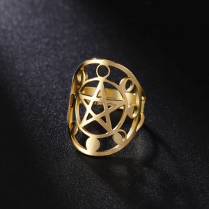 Bague Pentacle Sorcellerie Wiccan