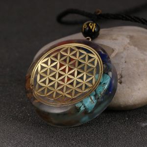 Pendentif Pierre Orgonite & Collier Homme femme Protection Méditation