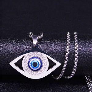 Collier Contre le Mauvais Oeil Bleu Grec Turc Matiasma Mataki Pendentif