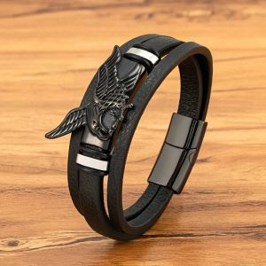 Bracelet Aigle En Cuir Homme