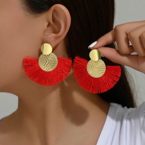 Boucles d'Oreilles Pendantes de Style Boh&ecirc;me en Eventail