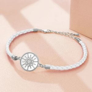 Bracelet Compas en Cuir Boussole Rose des Vents