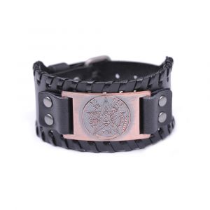 Bracelet Cuir Pentacle Sorcellerie Wiccan