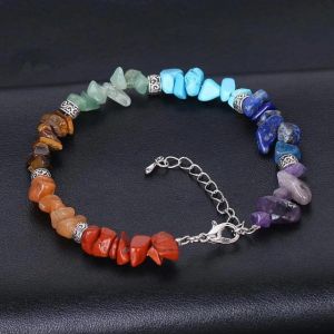 Bracelet 7 Chakras Pierre V&eacute;ritable