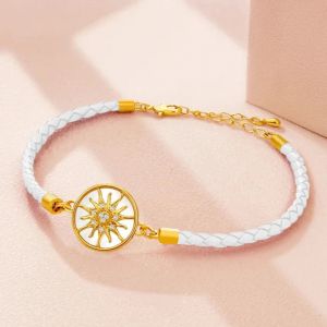 Bracelet Compas en Cuir Boussole Rose des Vents