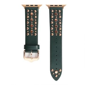 Bracelet en Cuir &agrave; Rivets pour Apple Watch
