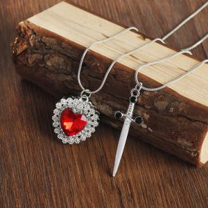 Colliers pour Couples Pendentif Coeur et Epée