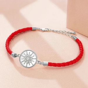 Bracelet Compas en Cuir Boussole Rose des Vents
