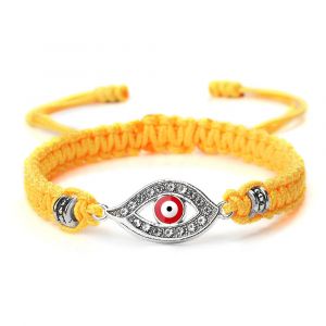 Bracelet Tress&eacute; Zircon Mauvais Oeil Turc