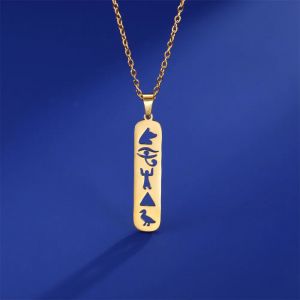 Collier Pendentif Cartouche Hi&eacute;roglyphes Egypte
