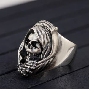 Bague T&ecirc;te de Mort Argent