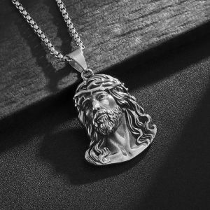 Collier Pendentif T&ecirc;te de J&eacute;sus Christ