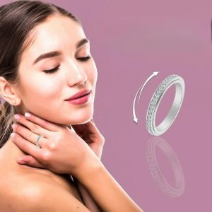 Bague Tournante Anti-Stress avec Zircon