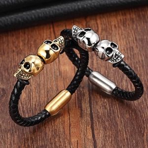Bracelet Double T&ecirc;te de Mort