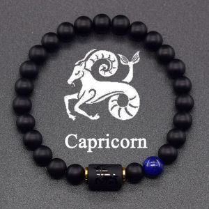 Bracelet Noir Signe du Zodiaque Astro Noir 12 Constellations