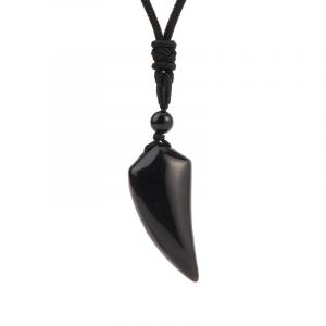 Collier avec Pendentif en Pierre Naturelle Fausse Dent de Requin