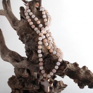 Chapelet Croix Collier Pendentif en Pierres Naturelles