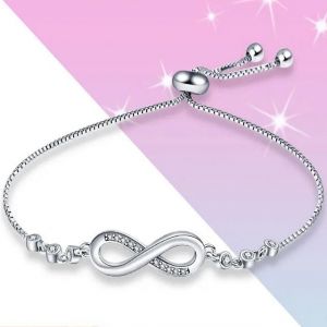 Bracelet Symbole Infini Argent&eacute; pour Femme