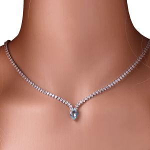 Collier Ras de Cou Pendentif Goutte d'Eau et Zircon