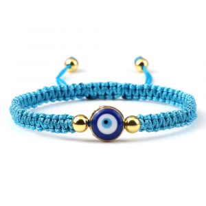 Bracelet Tresse Contre Mauvais Oeil Bleu