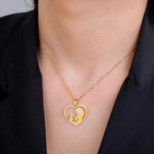 Collier Pendentif Chat & Maitresse