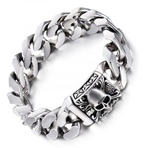 Bracelet T&ecirc;te de Mort Argent Homme