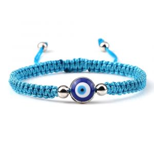 Bracelet Tresse Contre Mauvais Oeil Bleu