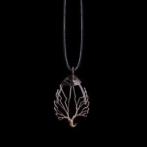Collier Pendentif Boule Pierre Naturelle Arbre de Vie