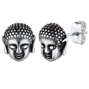 Boucles d'Oreilles Clou T&ecirc;te de Bouddha
