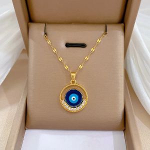 Collier Avec Pendentif Mauvais Oeil Bleu Turc