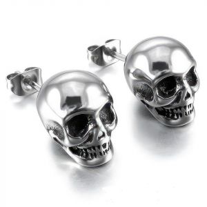 Boucles d'Oreille Tête de Mort Strass