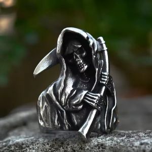 Bague T&ecirc;te de Mort et sa Faux