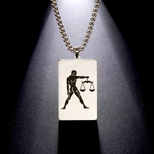 Collier avec Pendentif El&eacute;gant Signe du Zodiaque Astrologique