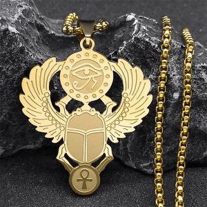 Collier Pendentif Scarab&eacute;e Egyptien Oeil D'Horus