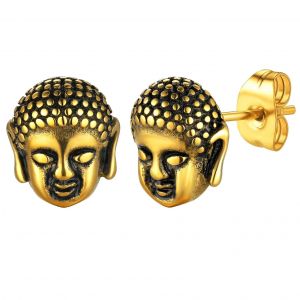 Boucles d'Oreilles Clou T&ecirc;te de Bouddha