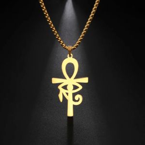 Collier Pendentif Style Egyptien Croix D'Ankh
