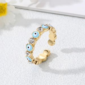 Bague Mauvais Oeil Bleu Turc Style Boh&ecirc;me