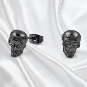 Boucles d'Oreille Tête de Mort Strass