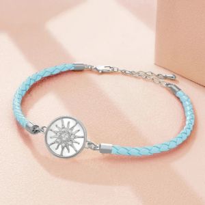 Bracelet Compas en Cuir Boussole Rose des Vents