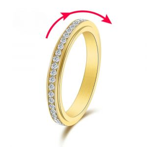 Bague Tournante Anti-Stress avec Zircon