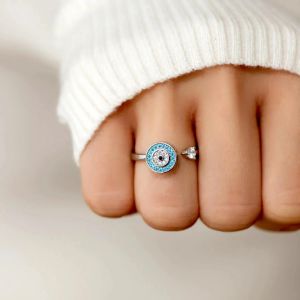 Bague Contre l'Anxi&eacute;t&eacute; Oeil Bleu Grec Turc Matiasma Mataki