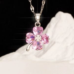 Collier avec Pendentif Trèfle à 4 Feuilles Coloré