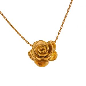 Collier Pendentif Grosse Fleur de Rose