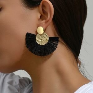 Boucles d'Oreilles Pendantes de Style Boh&ecirc;me en Eventail