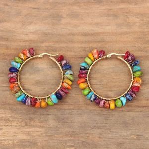 Boucles d'Oreilles Cr&eacute;oles 7 Chakras Femme