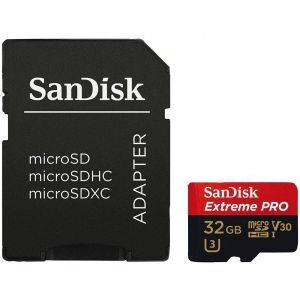 La carte m&eacute;moire SanDisk Extreme PRO microSDHC 32GB + SD Adapter