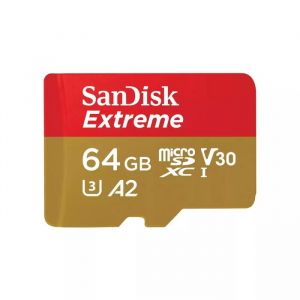 La carte m&eacute;moire SanDisk Extreme microSDXC 64GB + SD Adapter