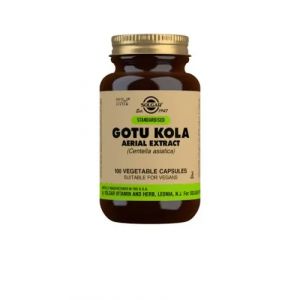 Extrait a&eacute;rien standardis&eacute; de gotu kola Solgar, 100 g&eacute;lules v&eacute;g&eacute;tales